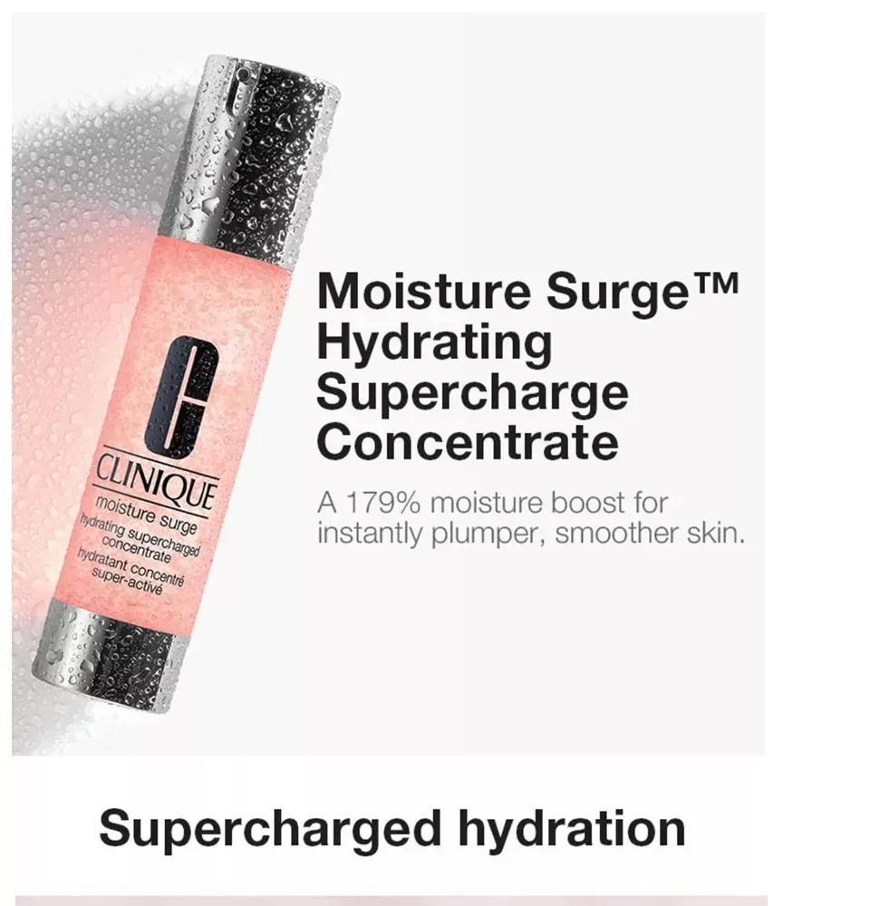 درباره آبرسان و مرطوب کننده کلینیک  CLINIQUE Moisture Surge™ Hydrating Supercharged Concentrate اصل + (تخفیف)